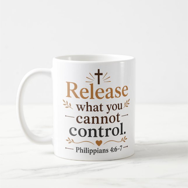 Caneca De Café Citação Cristã Liberte o que Você Não Pode Control (Esquerda)