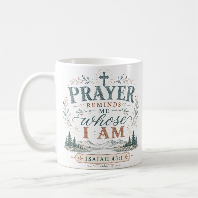 Caneca De Café Citação Cristã Me Lembra De Quem Eu Sou (Esquerda)