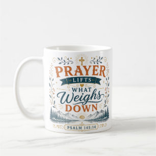 Caneca De Café Citação Cristã Oração Levanta O Que Pesa