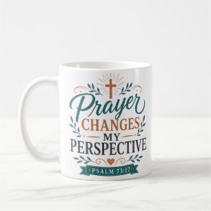 Caneca De Café Citação Cristã Oração Muda Minha Perspectiva
