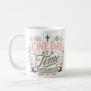 Caneca De Café Citação Cristã Religiosa Um Dia de Cada Vez