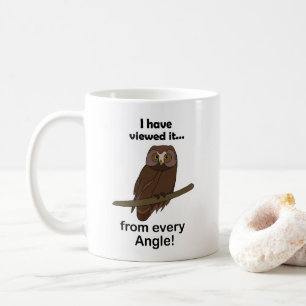 Caneca De Café Citação da Coruja: Eu o Observei de Todos os Ângul