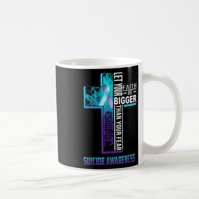 Caneca De Café Citação da Fé Cristã para Saúde Mental Prevenção d (Direita)