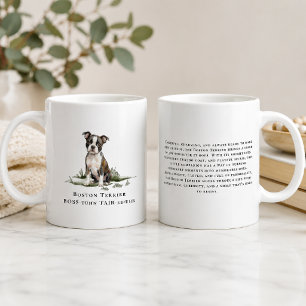 Caneca De Café Citação da Raça de Cachorro Boston Terrier em Aqua