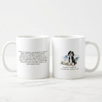 Caneca De Café Citação da Raça de Cachorro Terrier Tibetano em Aq