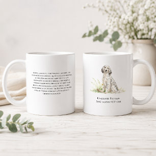 Caneca De Café Citação da Raça do Cão Setter Inglês em Aquarela