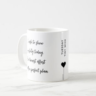 Caneca De Café Citação de Afirmação de Motivação de Terça-feira
