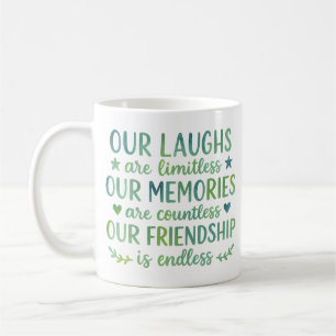 Caneca De Café Citação de Amizade em Aquarela