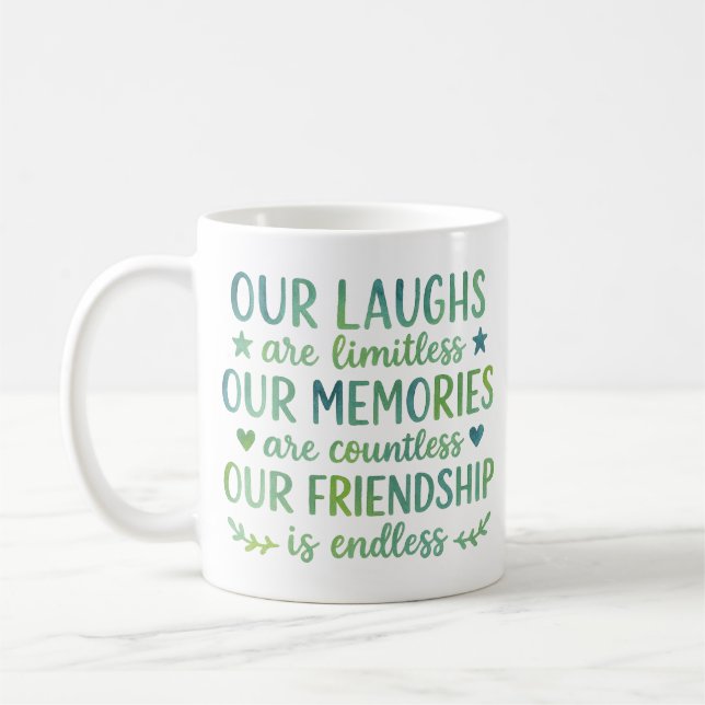 Caneca De Café Citação de Amizade em Aquarela (Esquerda)
