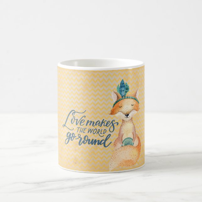 Caneca De Café Citação de Amor Boho Fox (Centro)