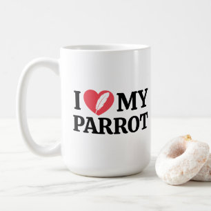 Caneca De Café Citação de Amor de Papagaio Branco Minimal Persona