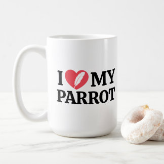 Caneca De Café Citação de Amor de Papagaio Branco Minimal Persona