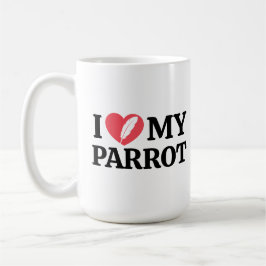 Caneca De Café Citação de Amor de Papagaio Branco Minimal Persona