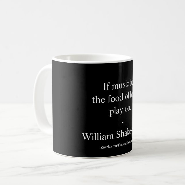 Caneca De Café Citação de Amor de William Shakespeare (Frente Esquerda)