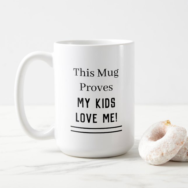 Caneca De Café Citação de Amor dos Meus Filhos (Com Donut)