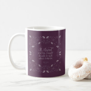 Caneca De Café Citação de Amor Floral da Purple Jane Austen Emm