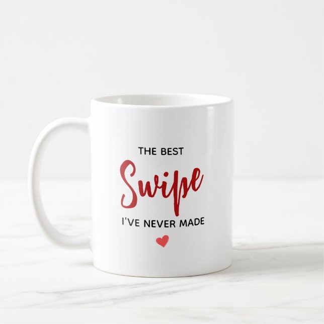 Caneca De Café Citação de Amor Personalizada Melhor Swipe (Esquerda)