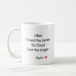 Caneca De Café Citação de Amor Romântico Personalizada
