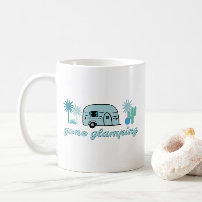 Caneca De Café Citação de Aventura de Campanha RV de Glamping Gon (Com Donut)