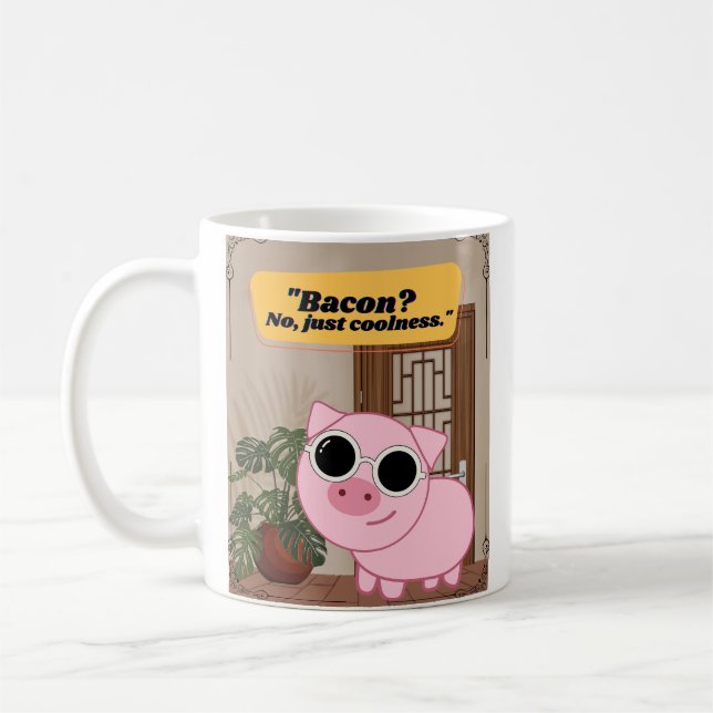 Caneca De Café citação de bacon piggy (Esquerda)