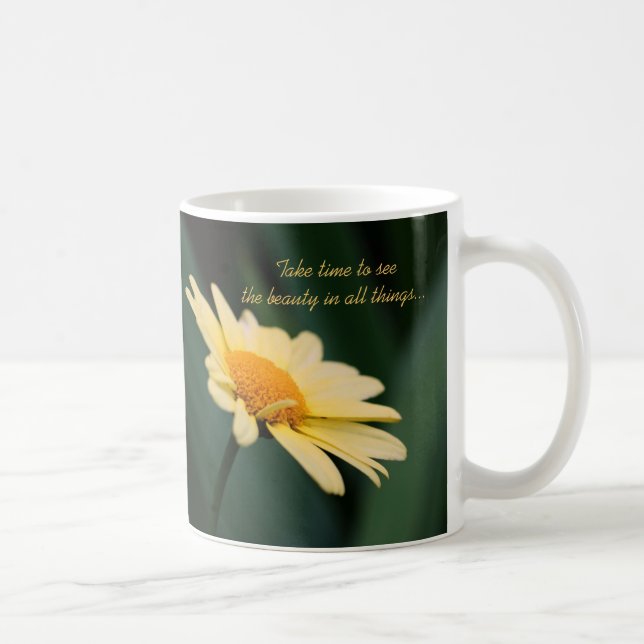 Caneca De Café Citação de Beleza Inspirativa Daisy (Direita)