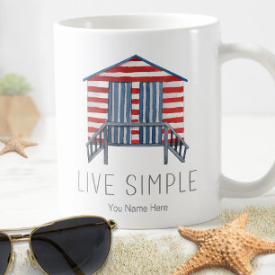 Caneca De Café Citação de Cabanas de Praia Náuticas de Verão Simp