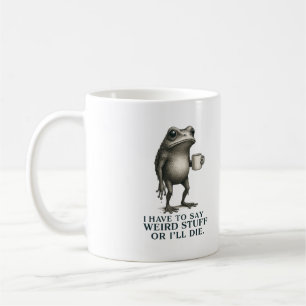 Caneca De Café Citação de Café do Sapo Estranho – Humor Vintage E