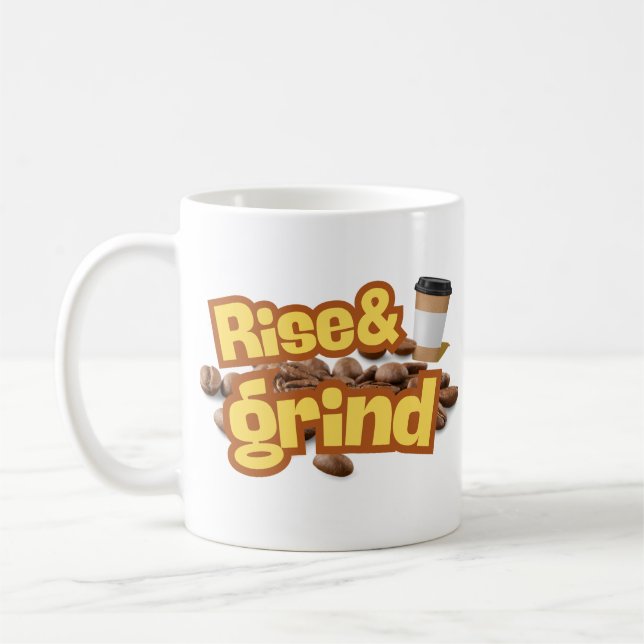 Caneca De Café Citação de café moído e moído (Esquerda)