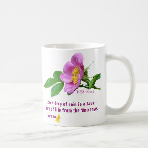 Caneca De Café Citação de Chuva de Flores Silvestres Rosa Selvage
