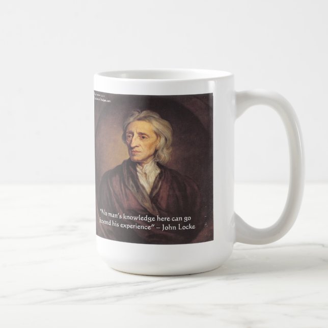 Caneca De Café Citação de Conhecimento/Experiência de John Locke (Direita)