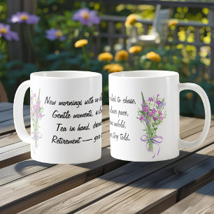 Caneca De Café Citação de Coração para Reforma Flor Silvestre Ele
