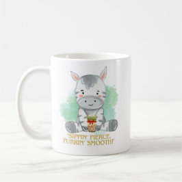 Caneca De Café citação de desenho animado de zebra bebendo chá bo