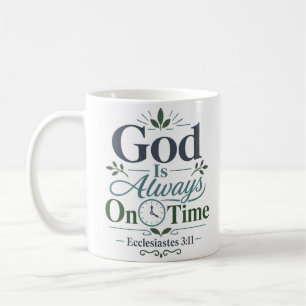 Caneca De Café Citação de Devocional Diário Deus Está Sempre no T