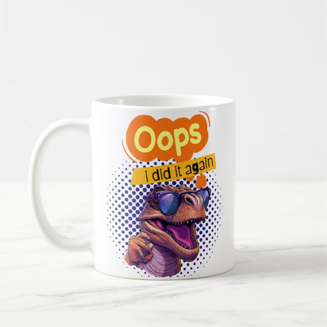 Caneca De Café citação de dinossauro (Esquerda)