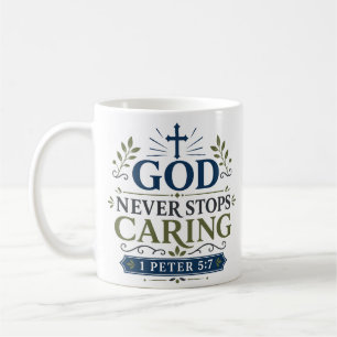 Caneca De Café Citação de Encorajamento Diário Deus Nunca Deixa d