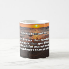 Caneca De Café Citação de Encorajamento Positivo da Bravery Empat