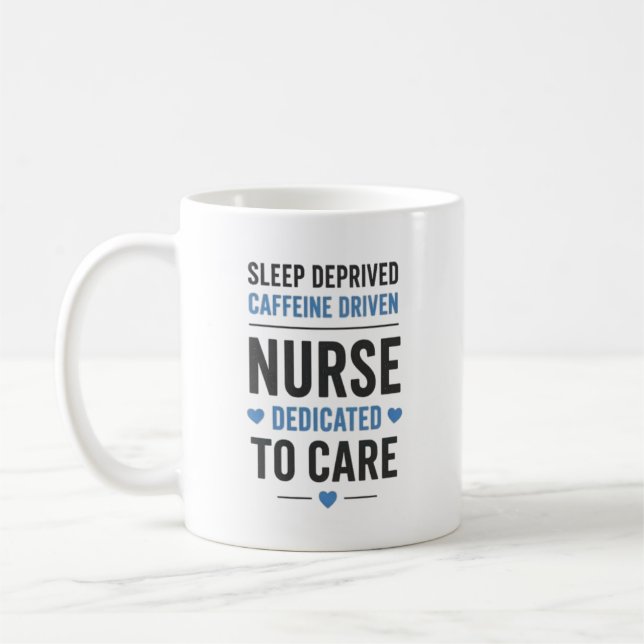 Caneca De Café Citação de Enfermeira Privada de Sono e Impulsiona (Esquerda)