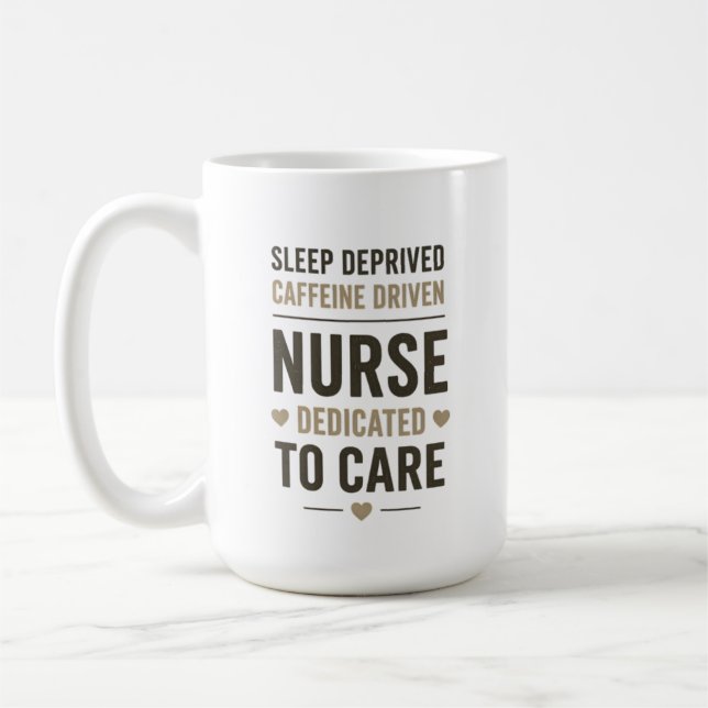 Caneca De Café Citação de Enfermeira Privada de Sono e Impulsiona (Esquerda)