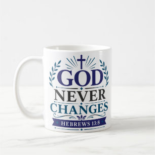 Caneca De Café Citação de Esperança Cristã Deus Nunca Muda
