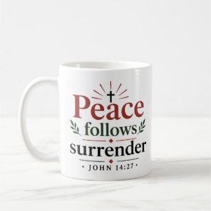 Caneca De Café Citação de Esperança Cristã Paz Segue Rendição