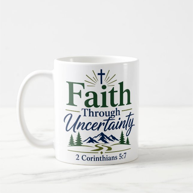 Caneca De Café Citação de Esperança Escritural Através da Incerte (Esquerda)