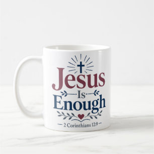 Caneca De Café Citação de Fé Cristã Jesus É Suficiente