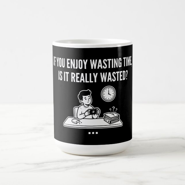 Caneca De Café Citação de Filosofia para Desperdiçar Tempo (Centro)