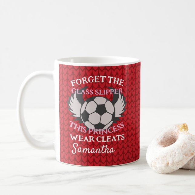 Caneca De Café Citação de futebol engraçada para as meninas (Com Donut)