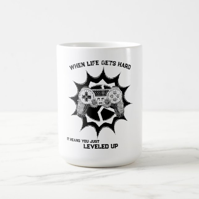 Caneca De Café Citação de Gamer Subiu de Nível (Centro)