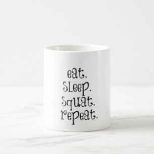 Caneca De Café Citação de Gym malhação: Coma, Dorme, Quadrado