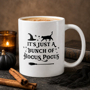 Caneca De Café Citação de Halloween Preta Hocus Pocus
