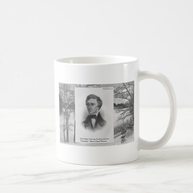 Caneca De Café Citação de Henry David Thoreau (Direita)