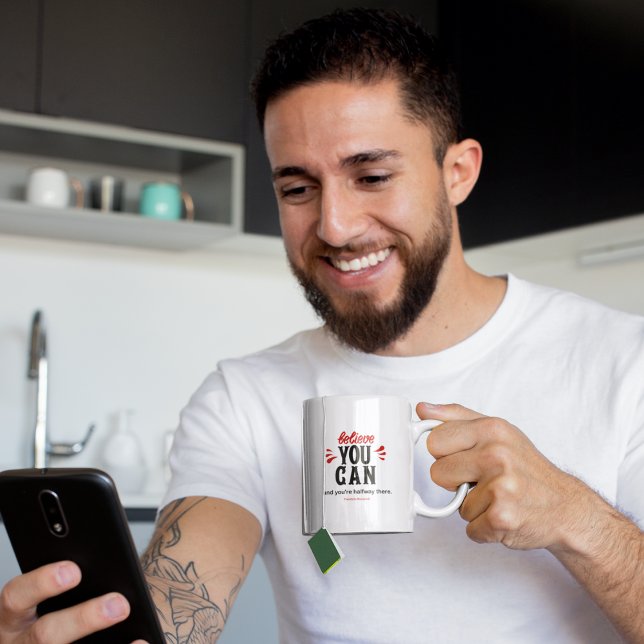 Caneca De Café Citação de Inspiração Acredite que você pode  (Believe You Can Inspirational Mug)
