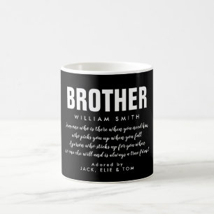 Caneca De Café Citação de Irmão Preto e Branco Moderno e Legal